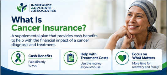 Cancer insurance overview graphic